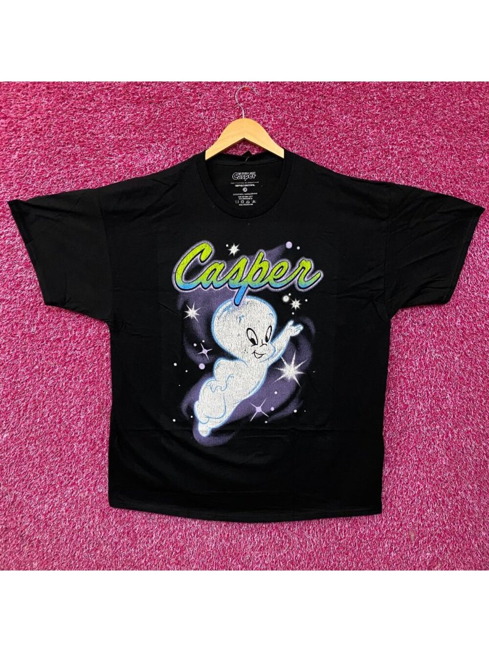 Ripple Junction Casper the Friendly Ghost Airbrush Style Stars Cartoon Tee 2XL